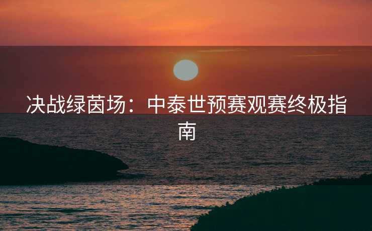 决战绿茵场：中泰世预赛观赛终极指南